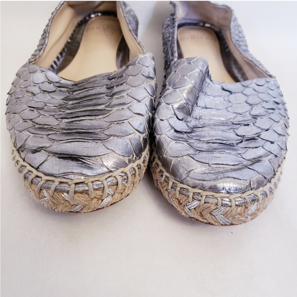 Alexandre Birman Metallic Python Espadrilles